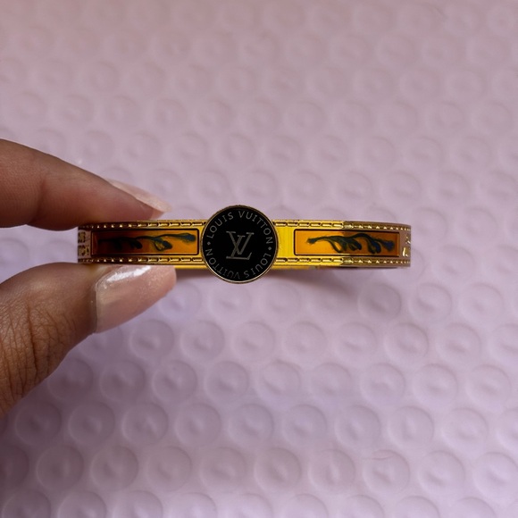 Louis Vuitton Accessories - Louis Vuitton Gold and Orange Watch Bangle